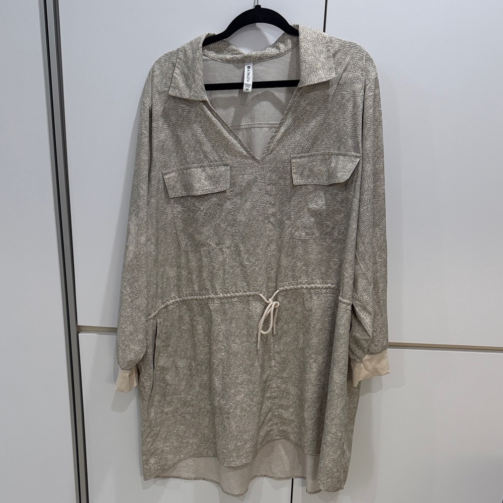 Gray Long-Sleeve Tunic Dress